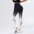Hollow Design Gradient Printed Yoga Pants Seamless High Waist Hip Lifting