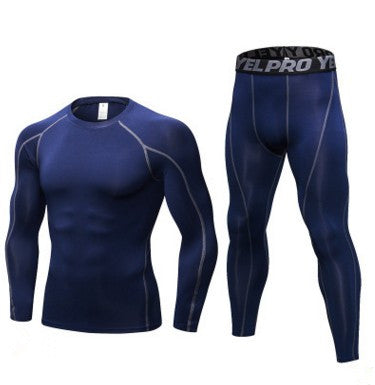 Men's Fitness Running Compression Training Suit Tights Long-sleeved Shirt Pants
