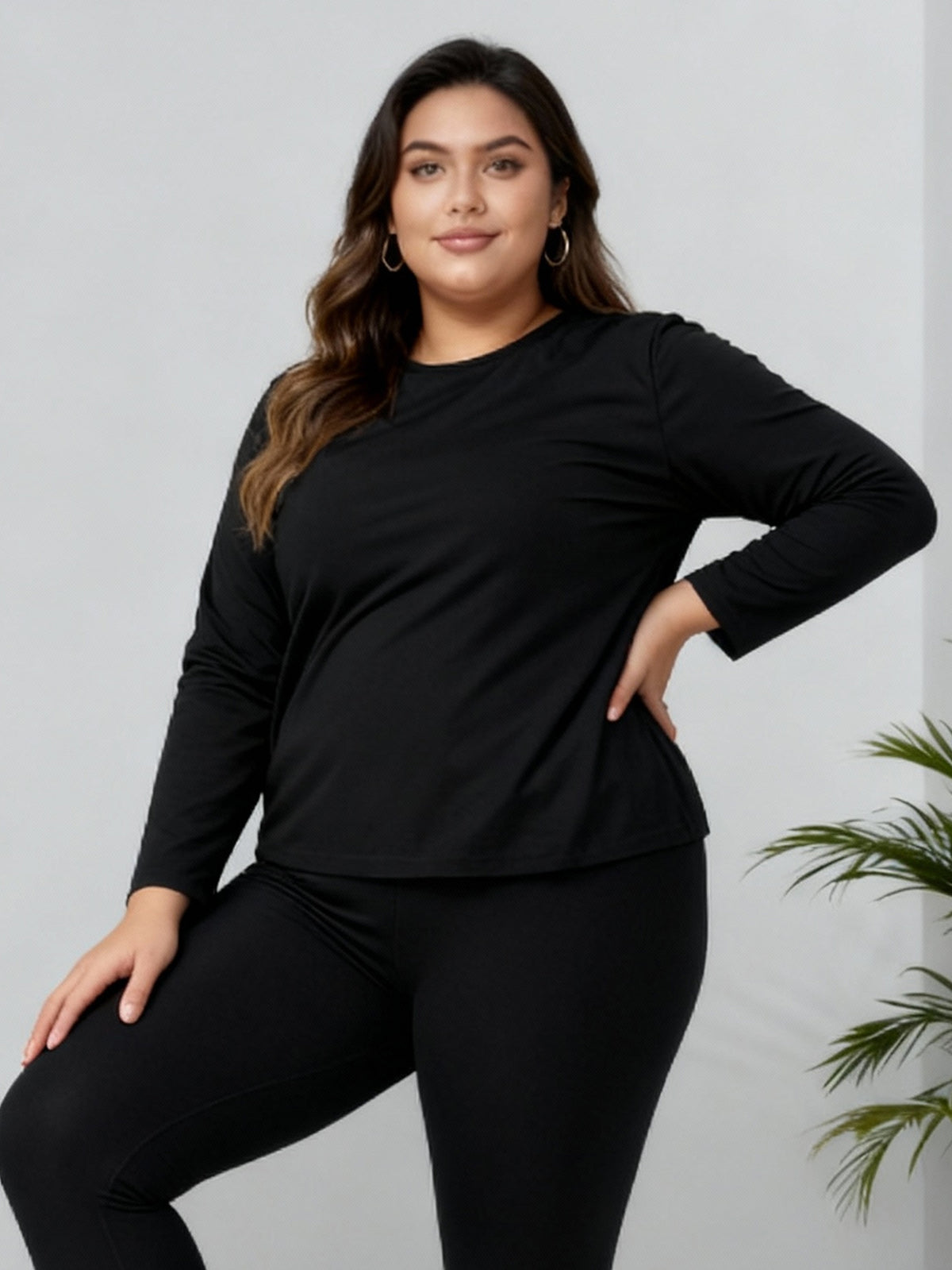 Plus Size Sauna Shirt For Women Long Sleeve Suit Heat Trapping Workout Shirts