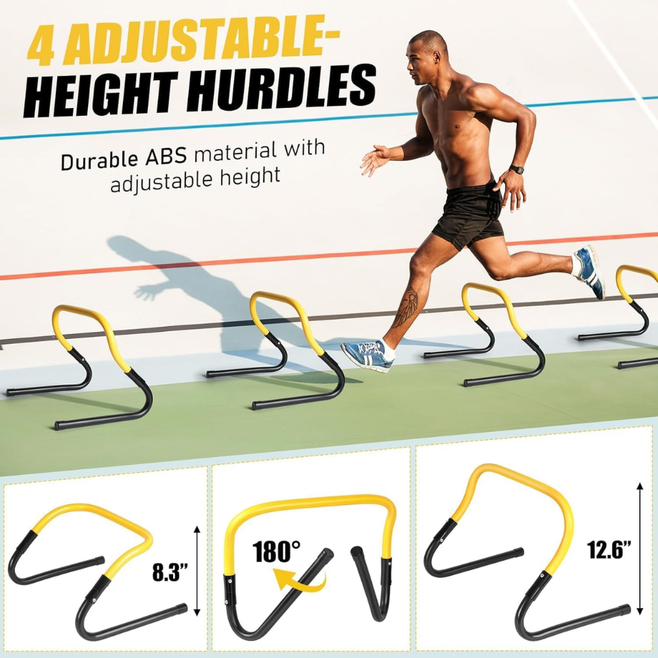 2 Pack Agility Ladder, Soccer Speed Training Equipment Set Total 26 Ft 12
