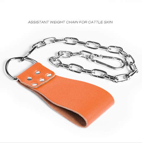 Leather Weight Lifting Belt With Chain Ring Power Training