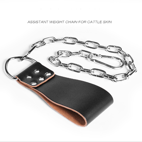 Leather Weight Lifting Belt With Chain Ring Power Training