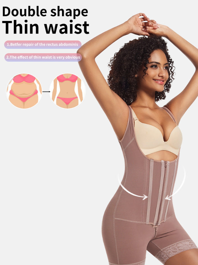 Stretch Mesh Shapewear Pants Zipper