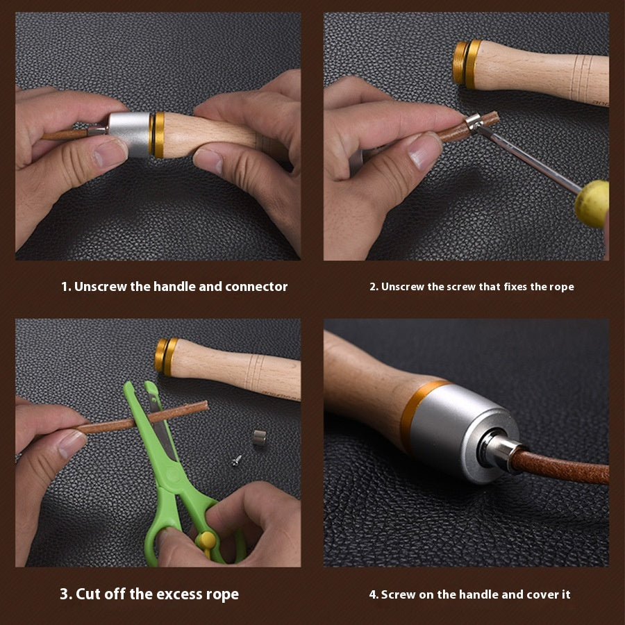 Fitness Exercise Slimming And Cowhide String Beech Handle Skipping Rope