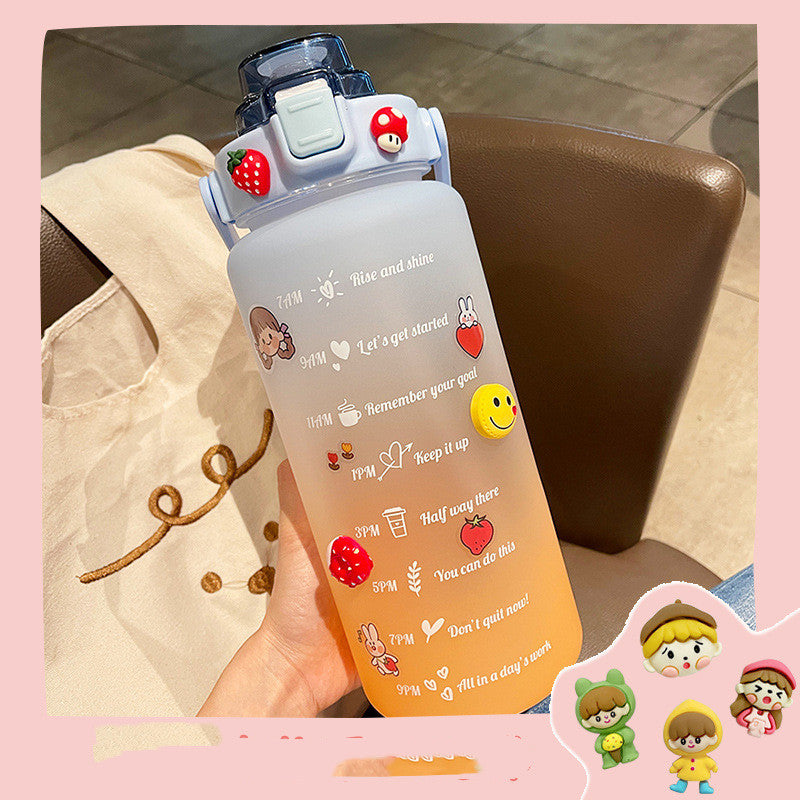 Big Water Bottle Summer Portable Cup 2 Liters Capacity Plastic