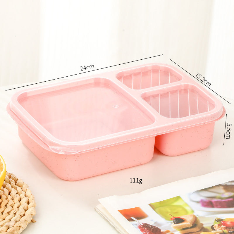 1PC Snack Containers, Divided Bento Lunch Box With Transparent Lids, Reusable