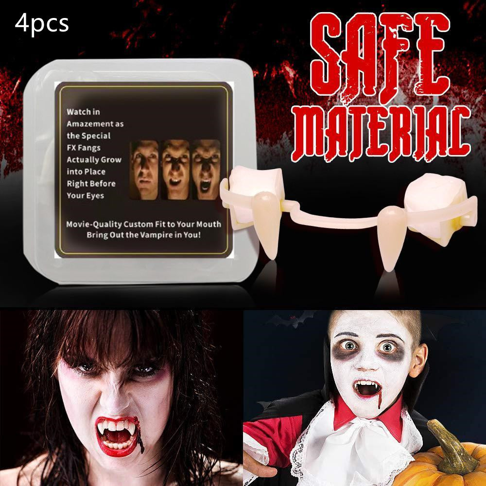 Halloween Vampire Teeth Retractable Fangs Masquerade Party Horror Zombie