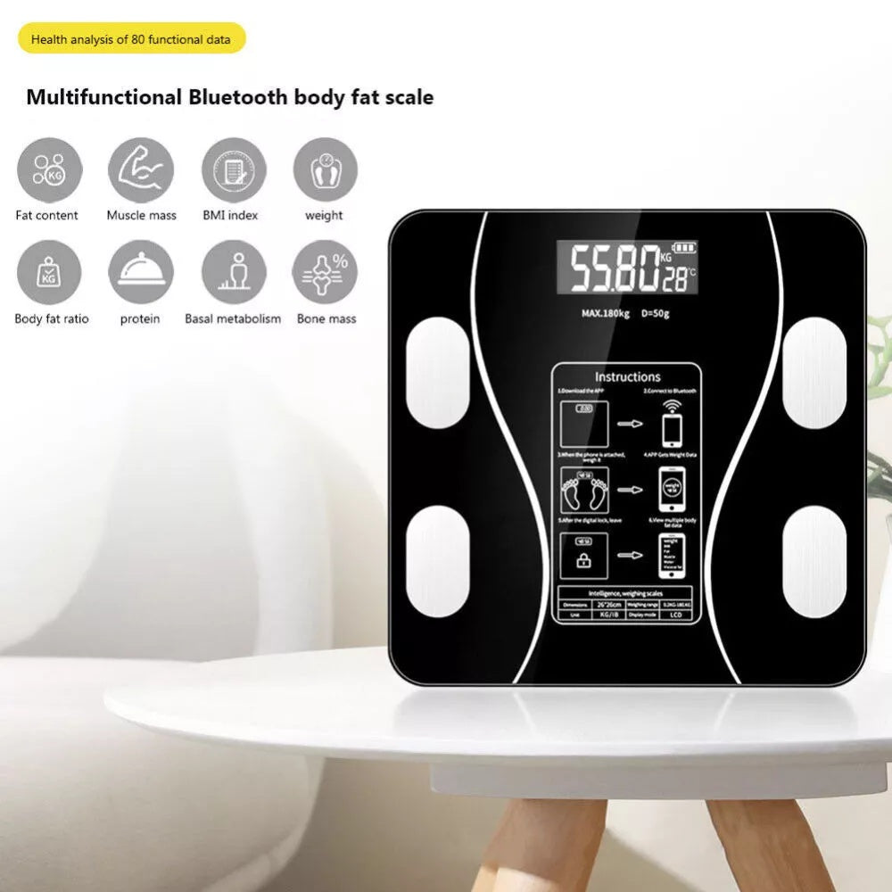 Body Scale 180kg Bluetooth Smart BMI Digital Bathroom Wireless Weight Scales