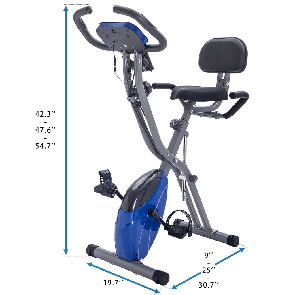 Folding Exercise Bike Fitness Upright Recumbent X-bike Adjustable Resistance