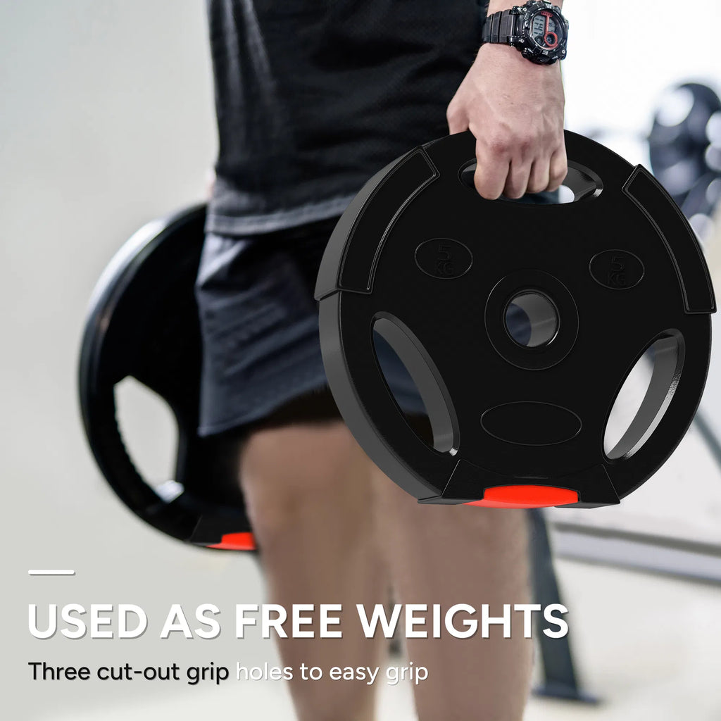 1-Inch Weight Plates, Barbell Weights Set For Weightlifting And Strength