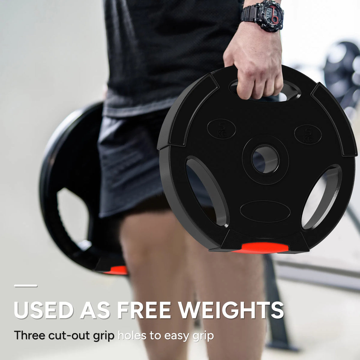 1-Inch Weight Plates, Barbell Weights Set For Weightlifting And Strength
