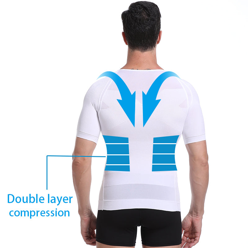 140D Men's Vest Shapewear Men Body Toning T-shirt Slimming Shaper Corrective