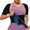 Women's Sauna Sweatshirt Suit Short-sleeved Waist Training Top Fitness Slim-fit
