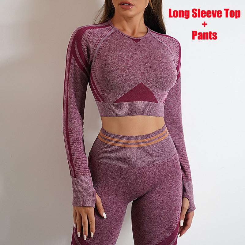 Seamless Yoga Pants Sports Gym Fitness Leggings Or Long Sleeve Tops Outfits