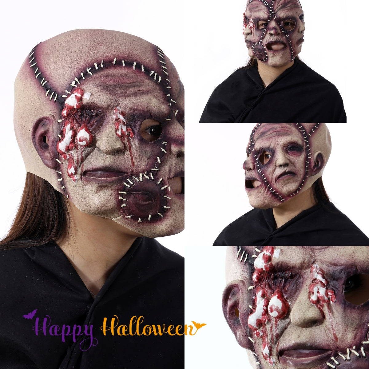 Halloween Three-sided Grimace Horror Mask Cosplay Party Scary Prop