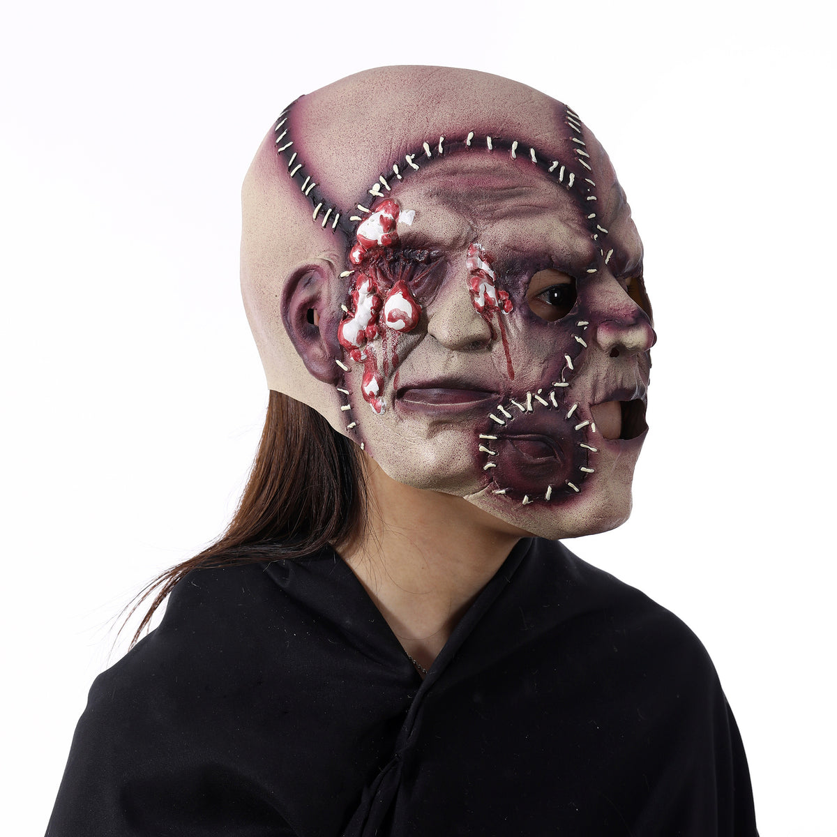 Halloween Three-sided Grimace Horror Mask Cosplay Party Scary Prop