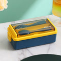 Plastic Lunch Box Microwavable Set Double Layer Divider With Cutlery