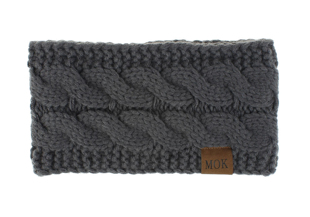 Fleece-lined Knitted Ear Warmer Sports Headband
