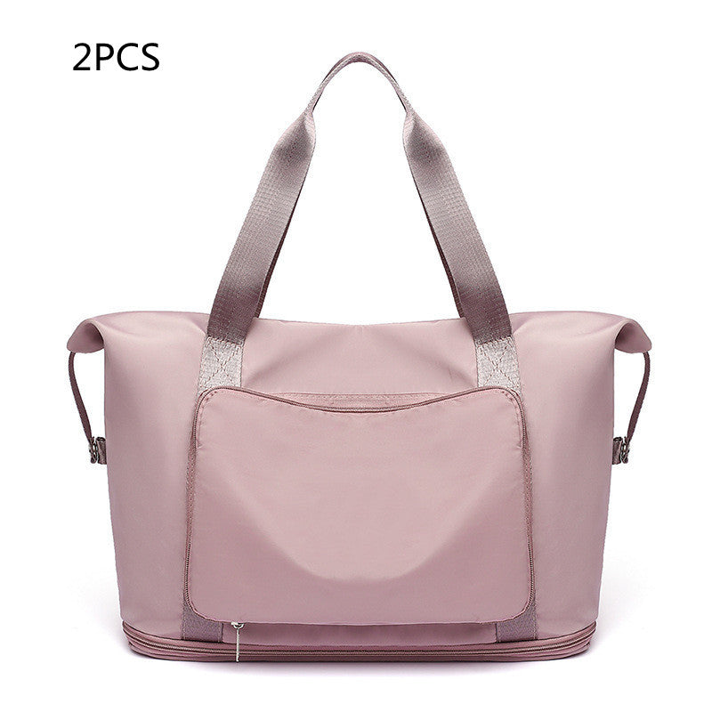 Foldable Large Capacity Women Gym Bags Shoulder Bag Training Travel Handle
