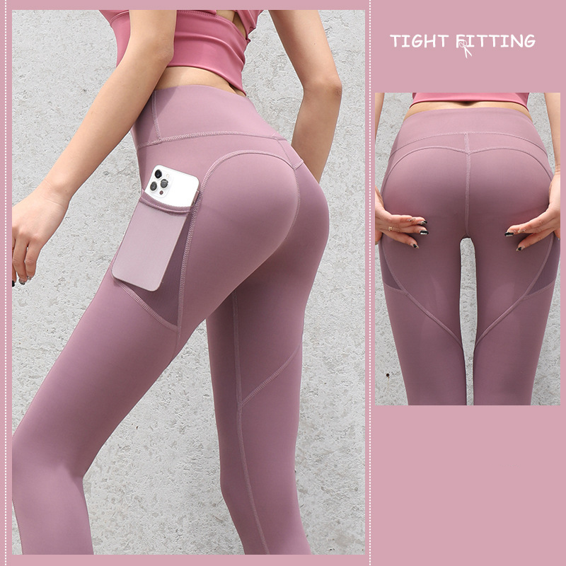 Gym Sport Seamless Leggings With Pockets Push Up High Waist Pants Women Fitness