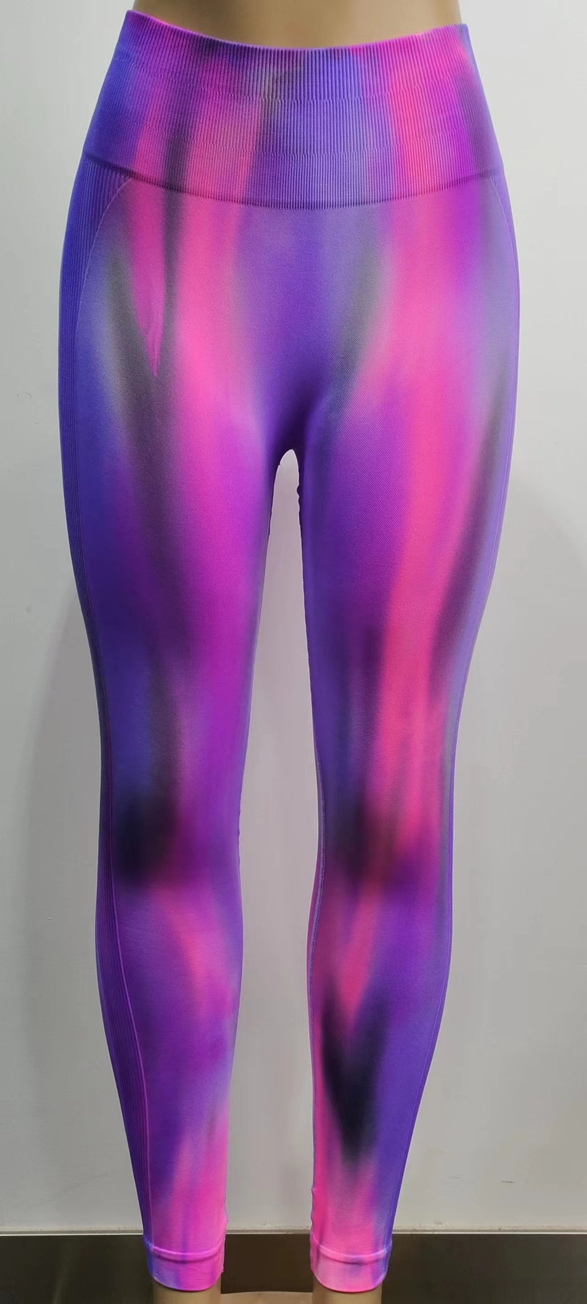 Tie Dye Aurora Print Sports Pants Seamless High Waisted Fitness Yoga For Women