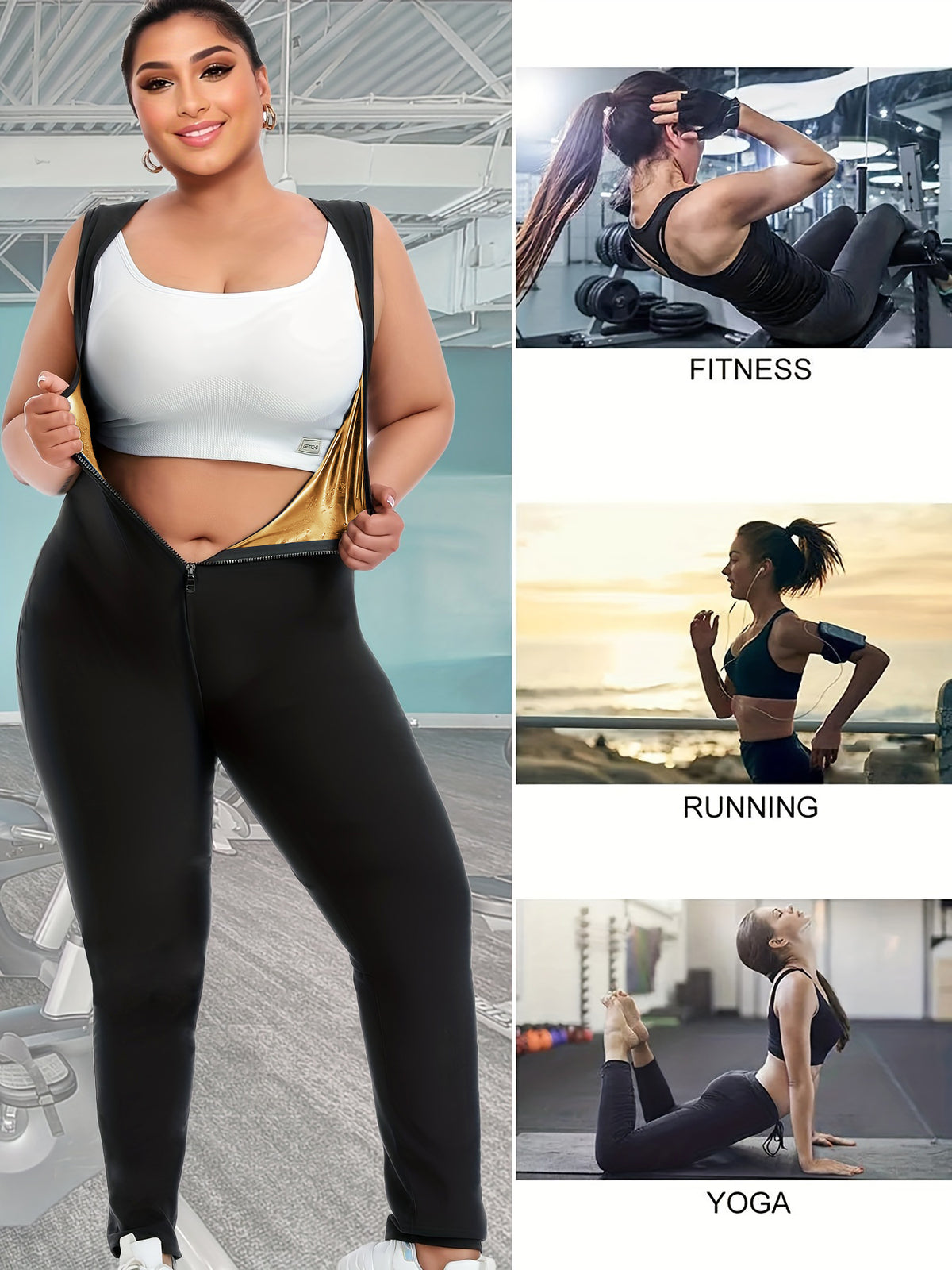 Plus Size Sauna Suit For Women Full Body Waist Trainer Breathable Underarm