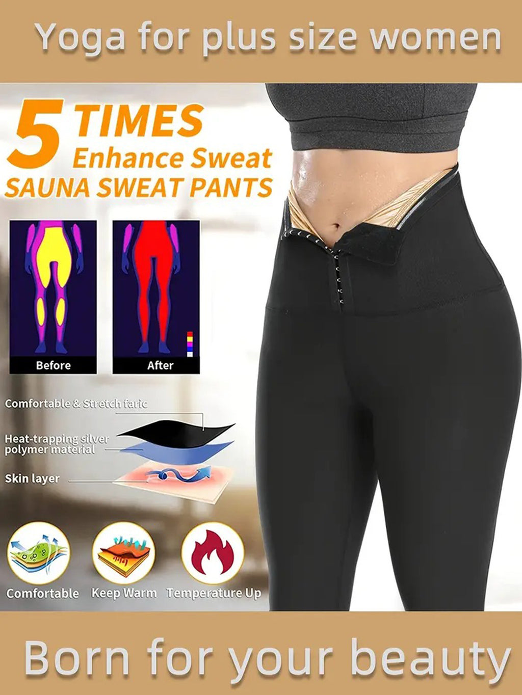 Sauna Sweat Pants For Women High Waist Compression Slimming Leggings Workout