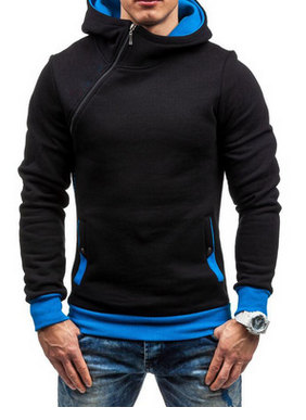 Oblique Zipper Hoodie Men's Tracksuit