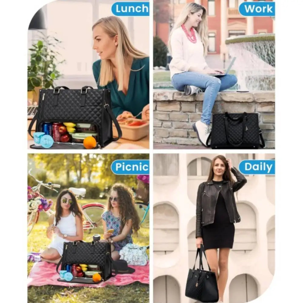 Convenient Commute Lunch Bag Women's Insulated Box Leak-proof Large Purse
