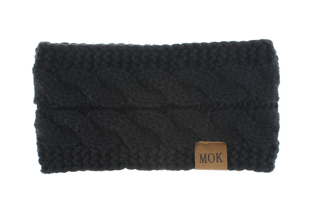 Fleece-lined Knitted Ear Warmer Sports Headband