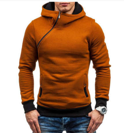 Oblique Zipper Hoodie Men's Tracksuit