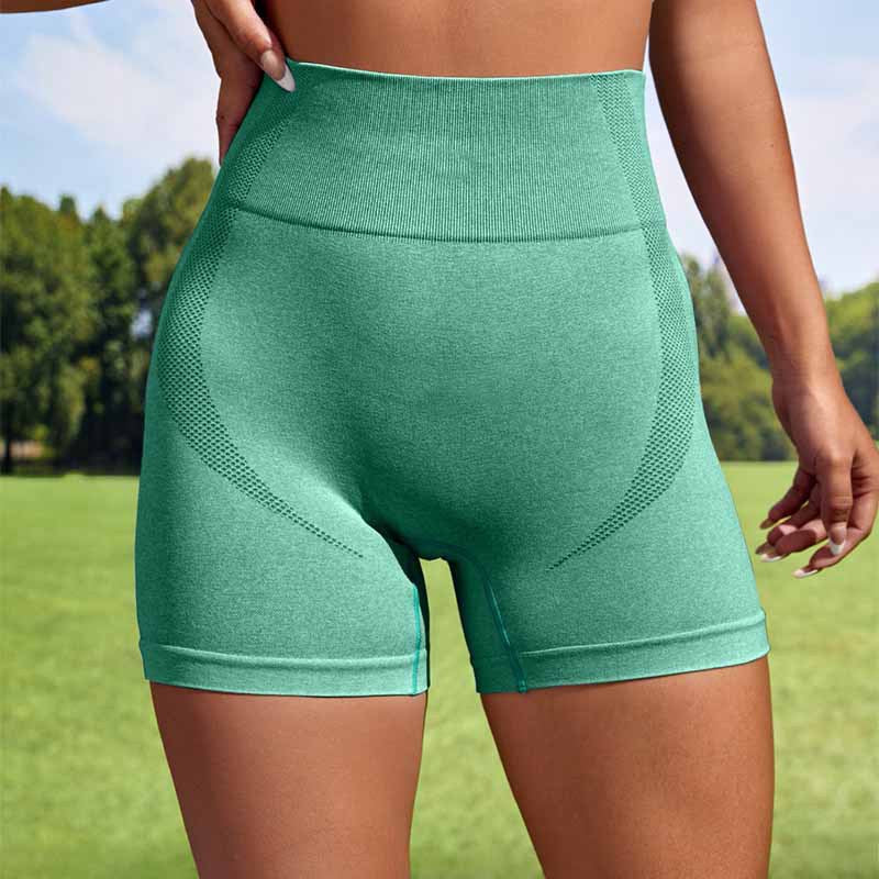 Women Sport Seamless Short Leggings High Waist Elastic Solid Yoga Ftness Gym