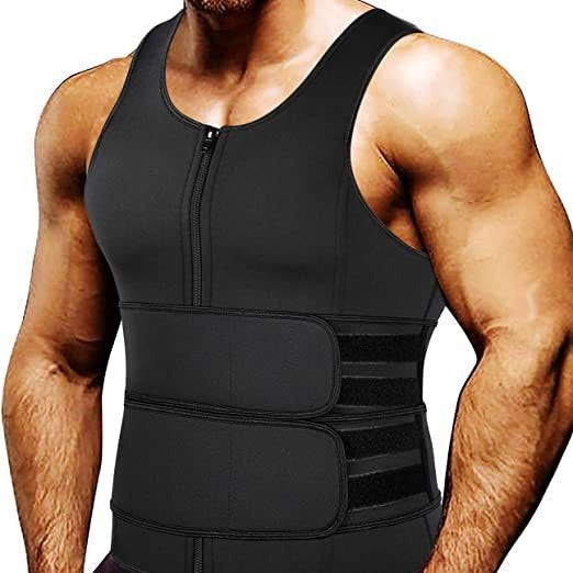 Men's Neoprene Sauna Zipper Waist Trainer Vest Belt Shapewear Trimmer Cincher