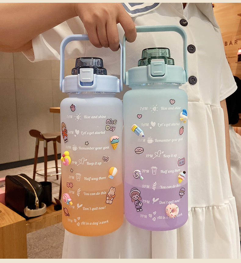 Big Water Bottle Summer Portable Cup 2 Liters Capacity Plastic