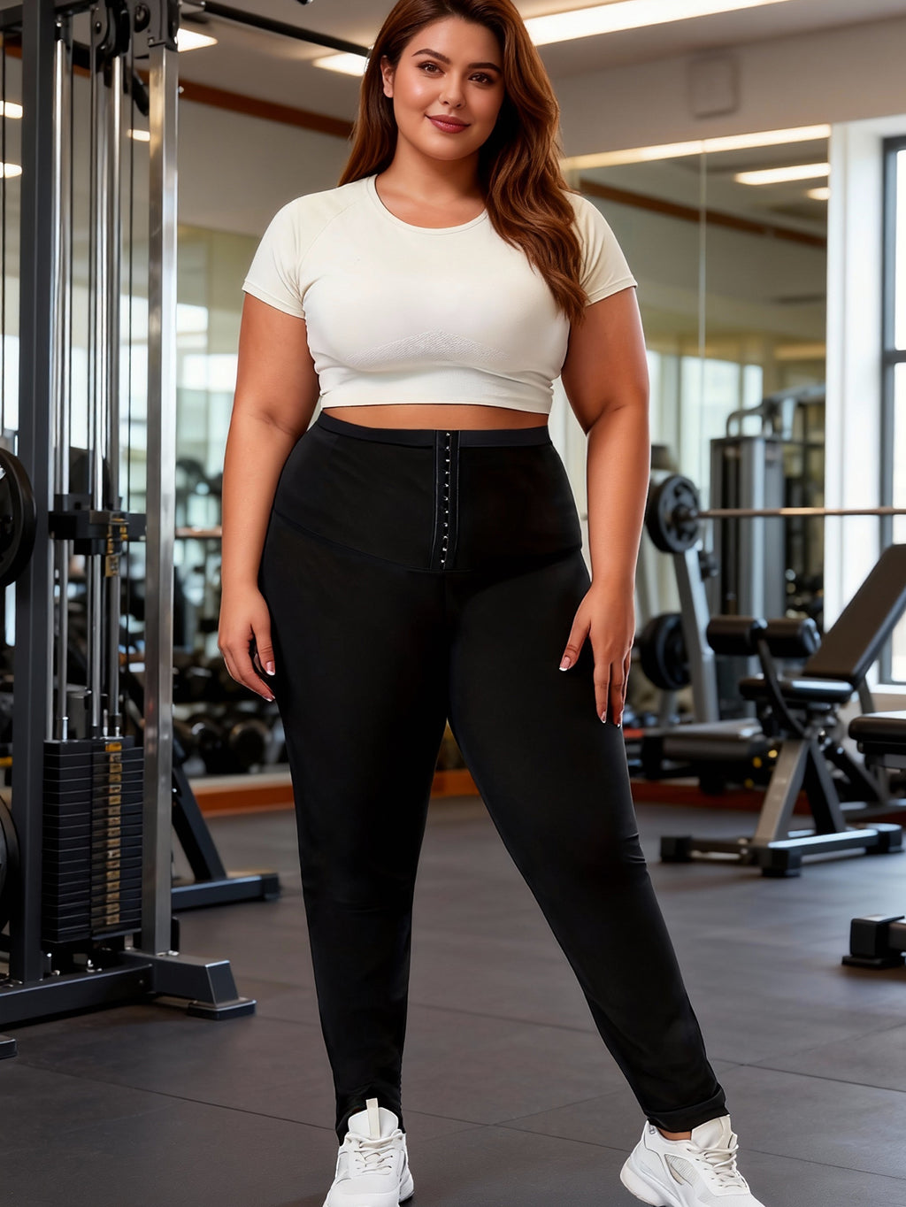 Women Sauna Sweat Pants, High Waist Compression Slimming Capri Leggings, Thermo