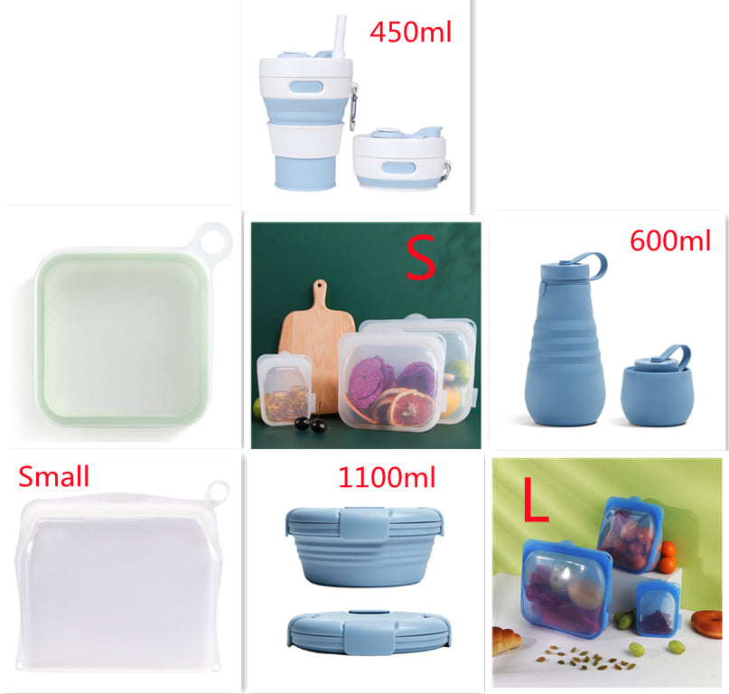 Portable Silicone Sandwich Toast Lunch Box Bento Microwave Fridge Food Storage