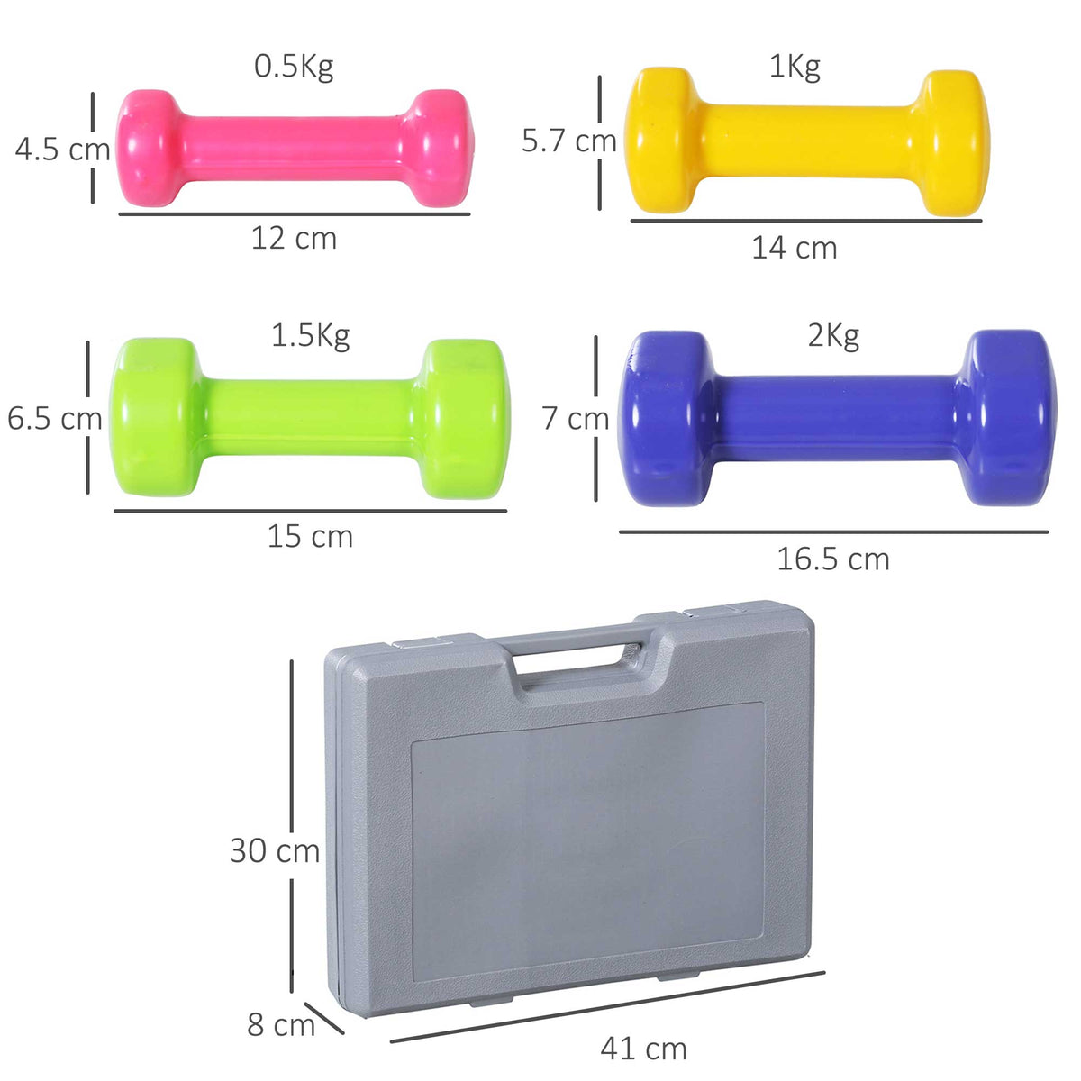 10KG Dumbbells Set With Carry Case, Hand Weights For Women And Men Home Gym