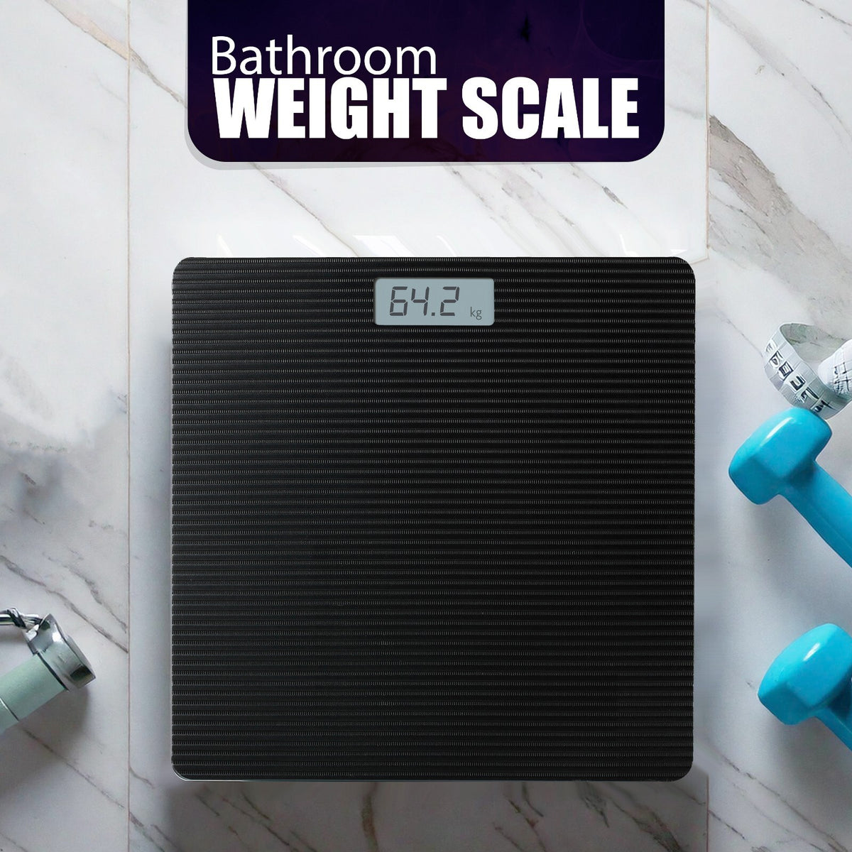 Black-digital Bathroom Scales 180KG Body Weight Weighing Scale Smart LED