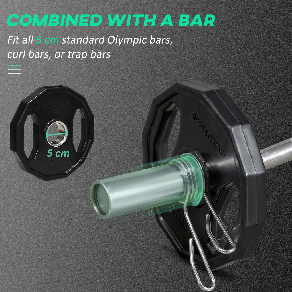 Olympic Weight Plates Set, Metal And Rubber Bumper Discs