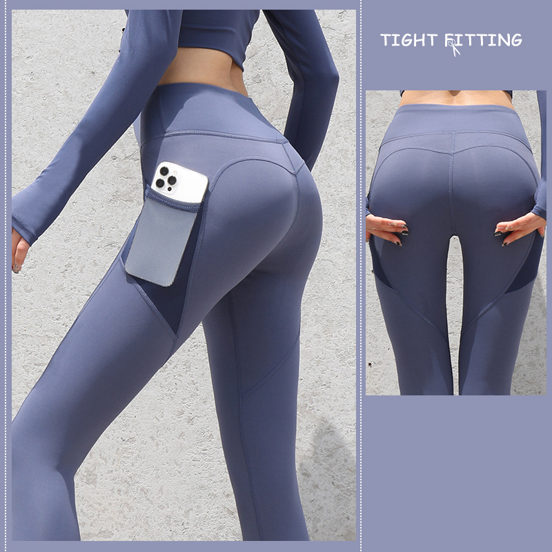 Gym Sport Seamless Leggings With Pockets Push Up High Waist Pants Women Fitness
