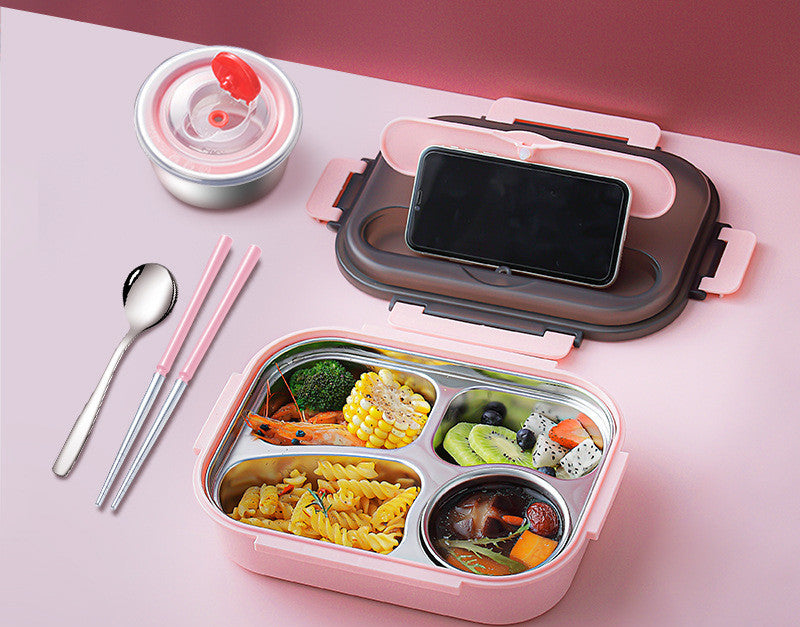 304 Stainless Steel Lunch Box, Fresh-keeping Box With Soup Cup, Insulated