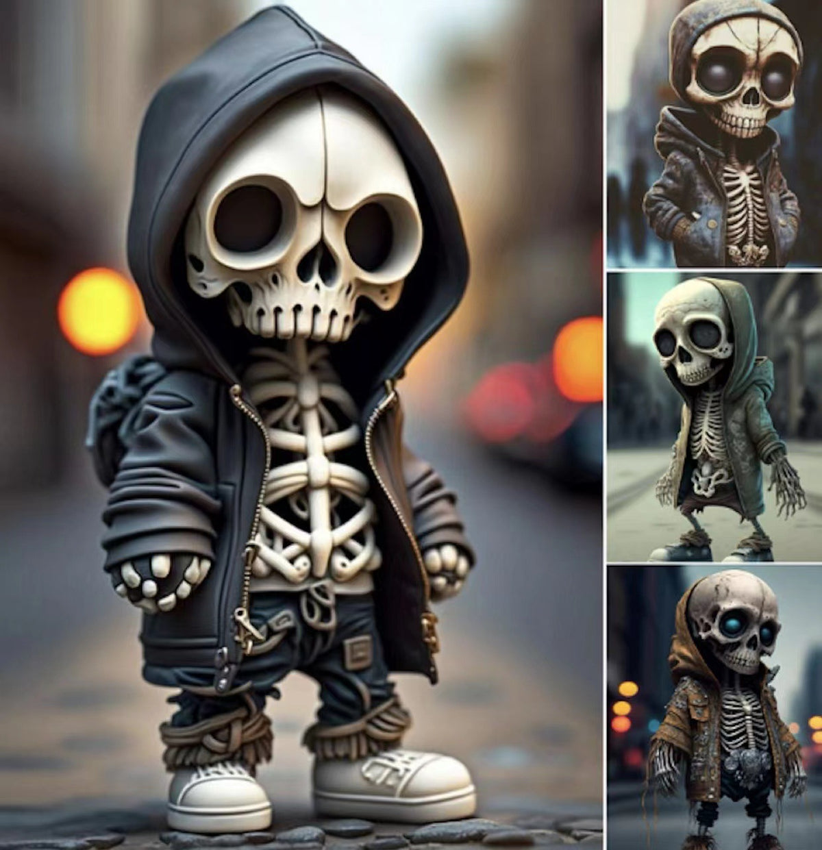 Halloween Cool Skeleton Figurines Doll Resin Ornament Home Decor