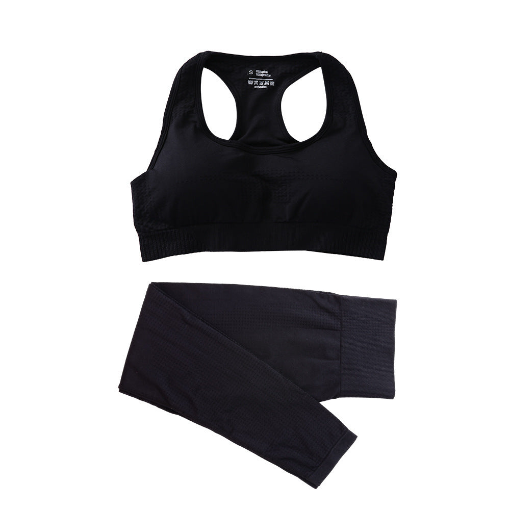 2PCS Seamless Yoga Set Women Tracksuit High Waist Leggings Workout Sportswear