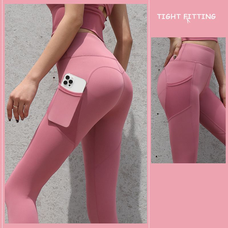 Gym Sport Seamless Leggings With Pockets Push Up High Waist Pants Women Fitness