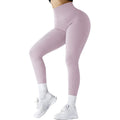 High Waist Seamless Leggings Threaded Knitted Fitness Pants Solid Women's