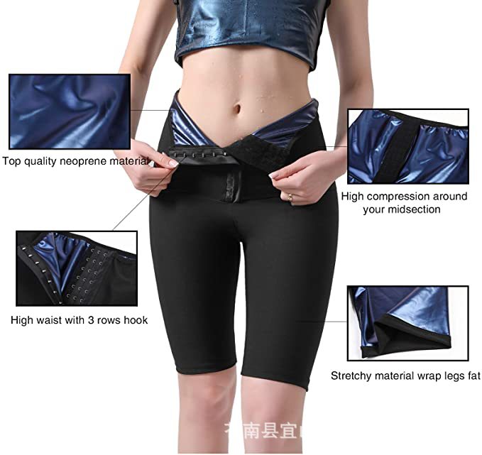 Buckle Sweat Sauna Shorts Trainer Lower Body Shaping High Waist Tight Pants