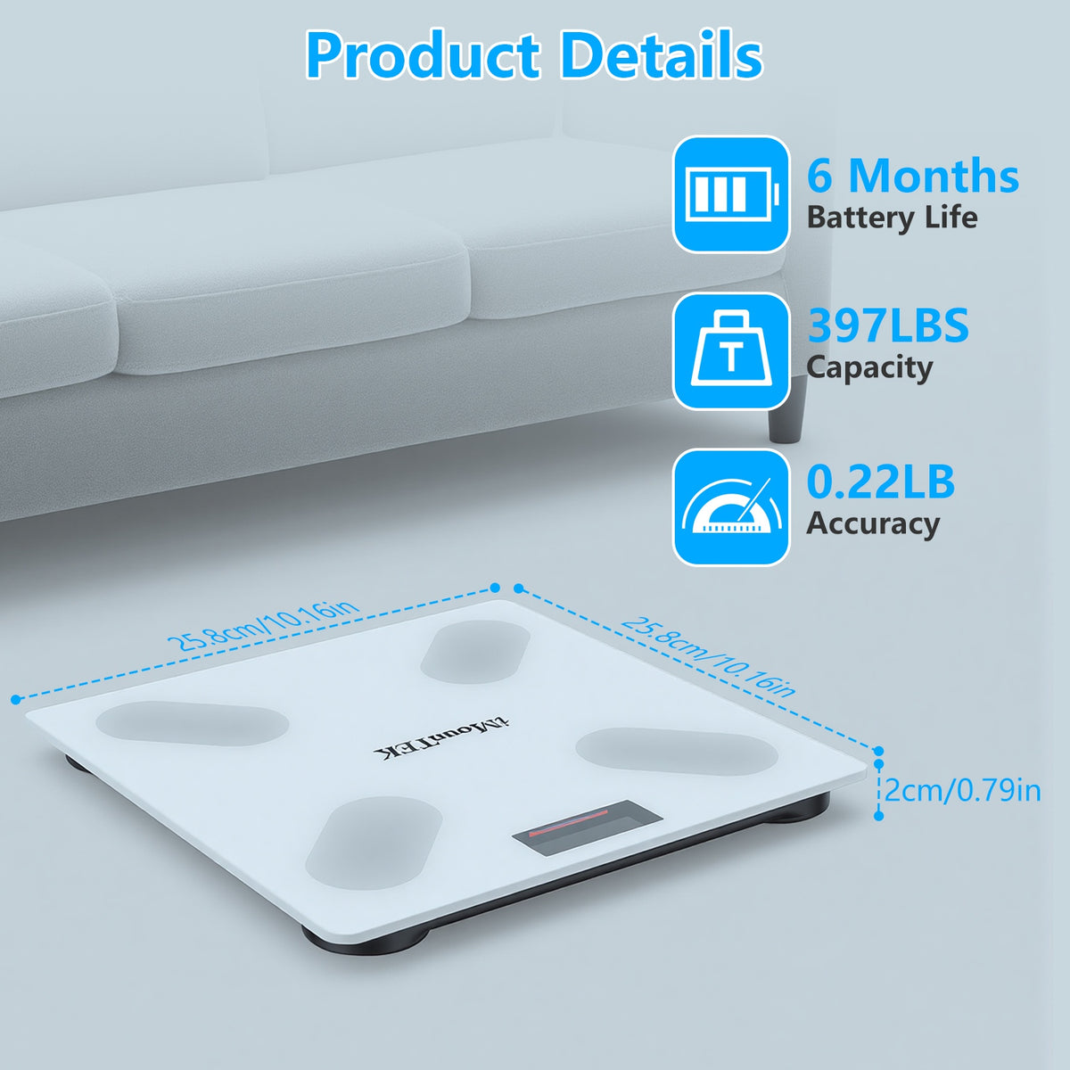 Smart Digital Scale For Body Weight High Accuracy BMI Full Composition Analysis