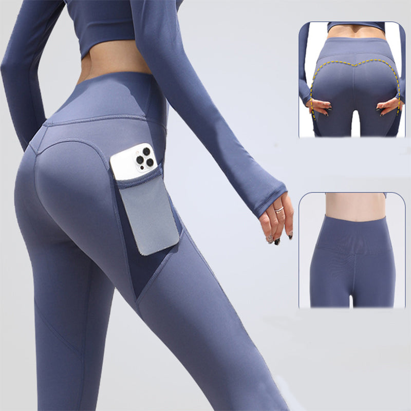Gym Sport Seamless Leggings With Pockets Push Up High Waist Pants Women Fitness