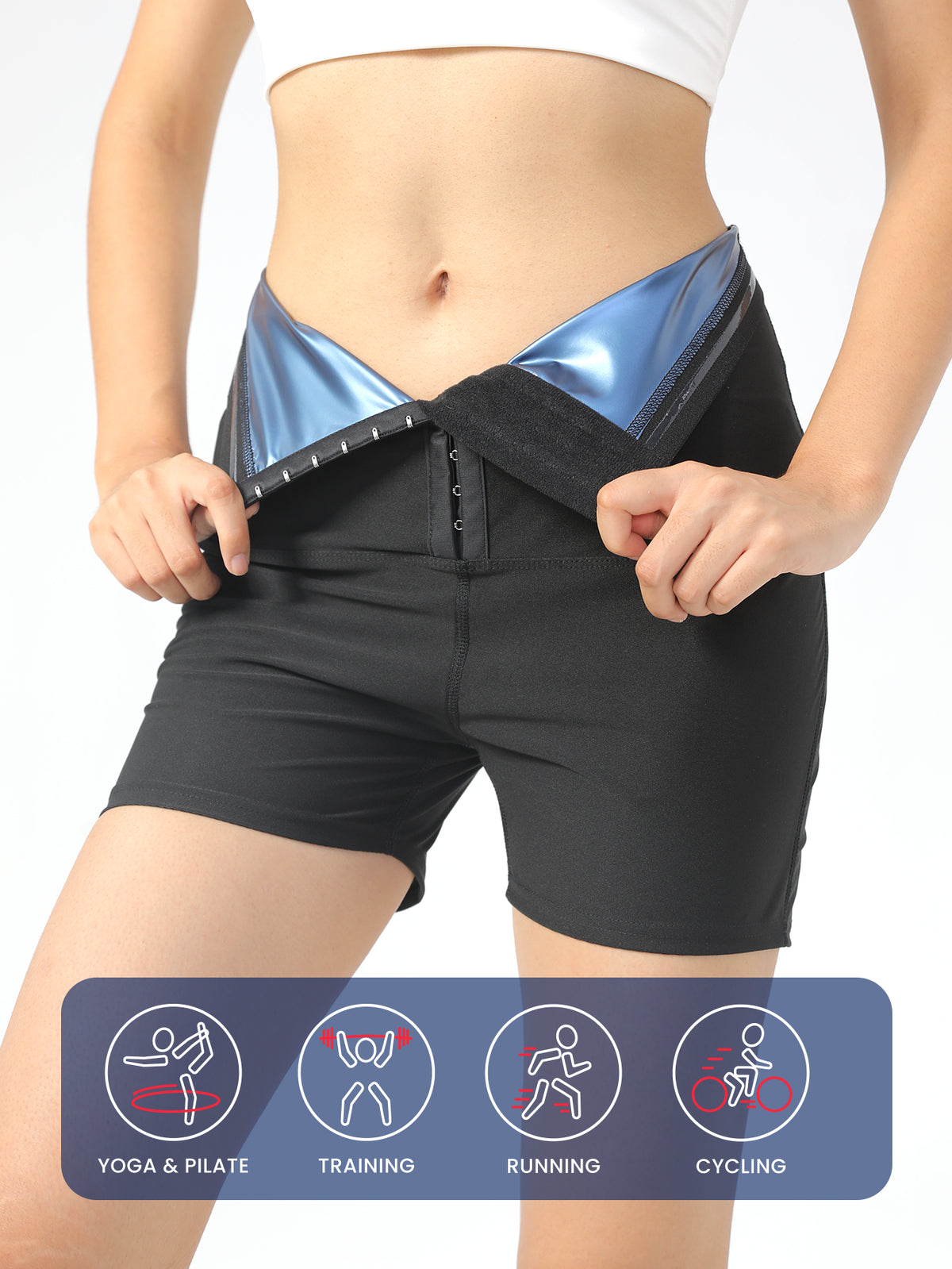Women Sauna Shorts 3inch High Waisted Shapewear Compression Sweatsuit Exercise
