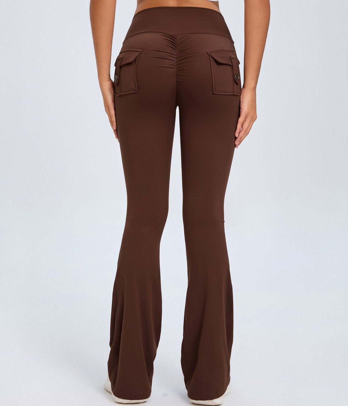 Yoga Fitness Flared Pants With Pockets Ins Fashion Slim High Waist Sports